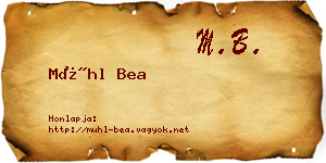 Mühl Bea névjegykártya